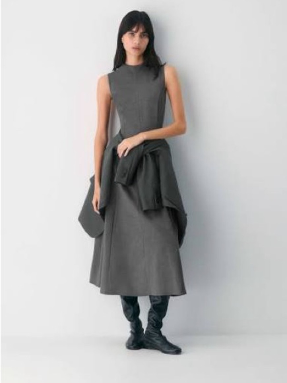 Wilfred Ponteflex Ruth Dress in Heather Charcoal